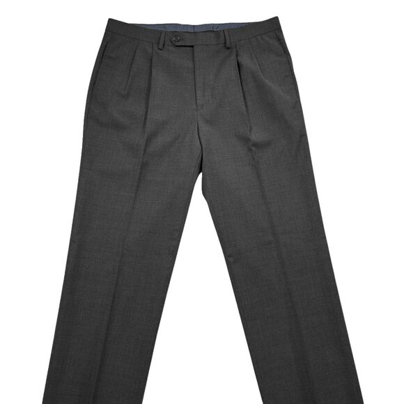 Ralph Lauren Mens Gray Dress Pants 34x32 Wool Blend Stretch Pleated Trousers - Picture 5 of 10